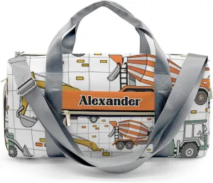 Custom Kids Duffel Overnight Dance Bag for Girls,Cartoon Construction Truck Forklift Personalized Dance Duffle Bag for Women Girls Customized Kids Gifts