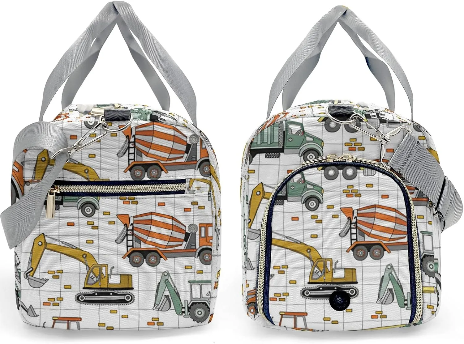 Custom Kids Duffel Overnight Dance Bag for Girls,Cartoon Construction Truck Forklift Personalized Dance Duffle Bag for Women Girls Customized Kids Gifts