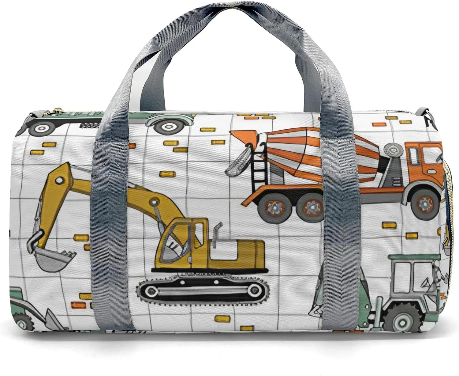 Custom Kids Duffel Overnight Dance Bag for Girls,Cartoon Construction Truck Forklift Personalized Dance Duffle Bag for Women Girls Customized Kids Gifts