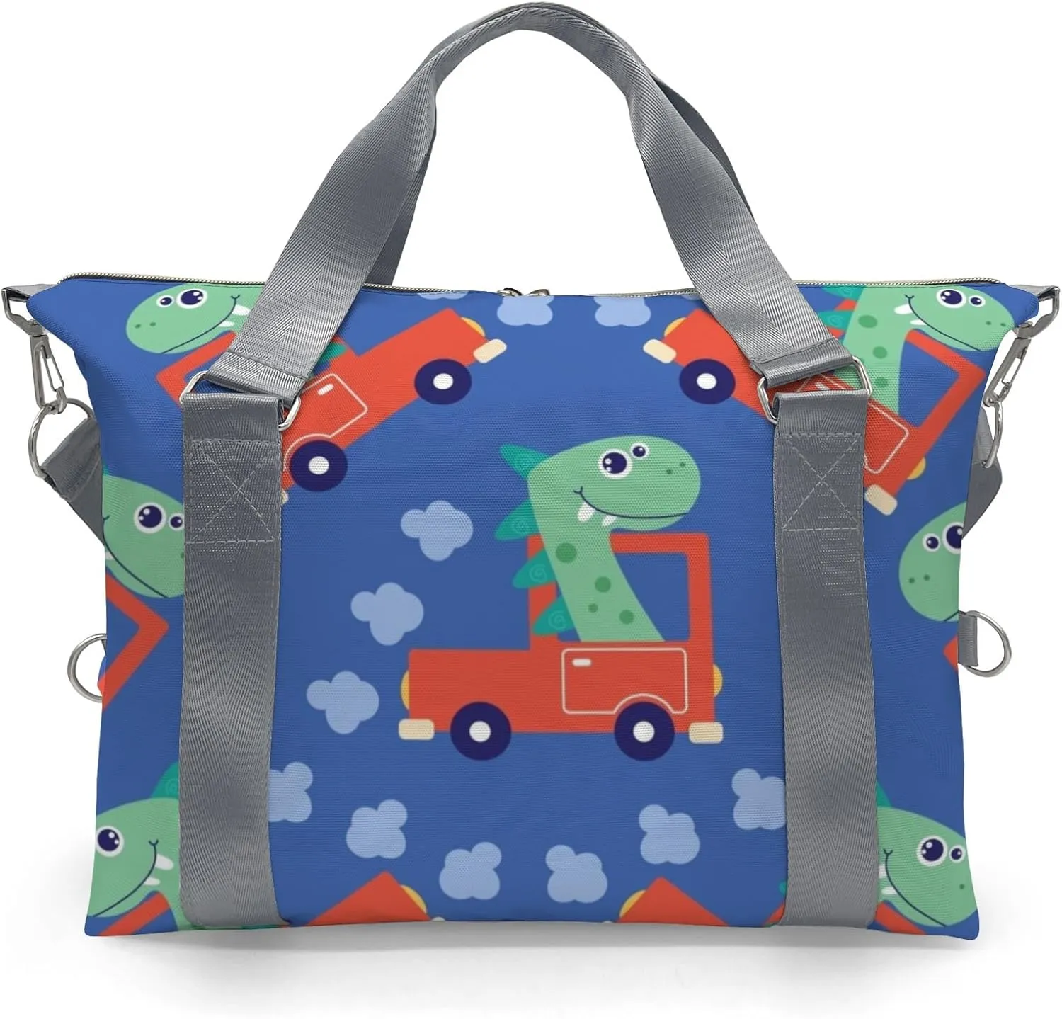 Custom Kids Duffel Overnight Dance Bag for Girls,Dinosaur Print Car Cool Personalized Dance Duffle Bag for Women Girls Customized Kids Gifts