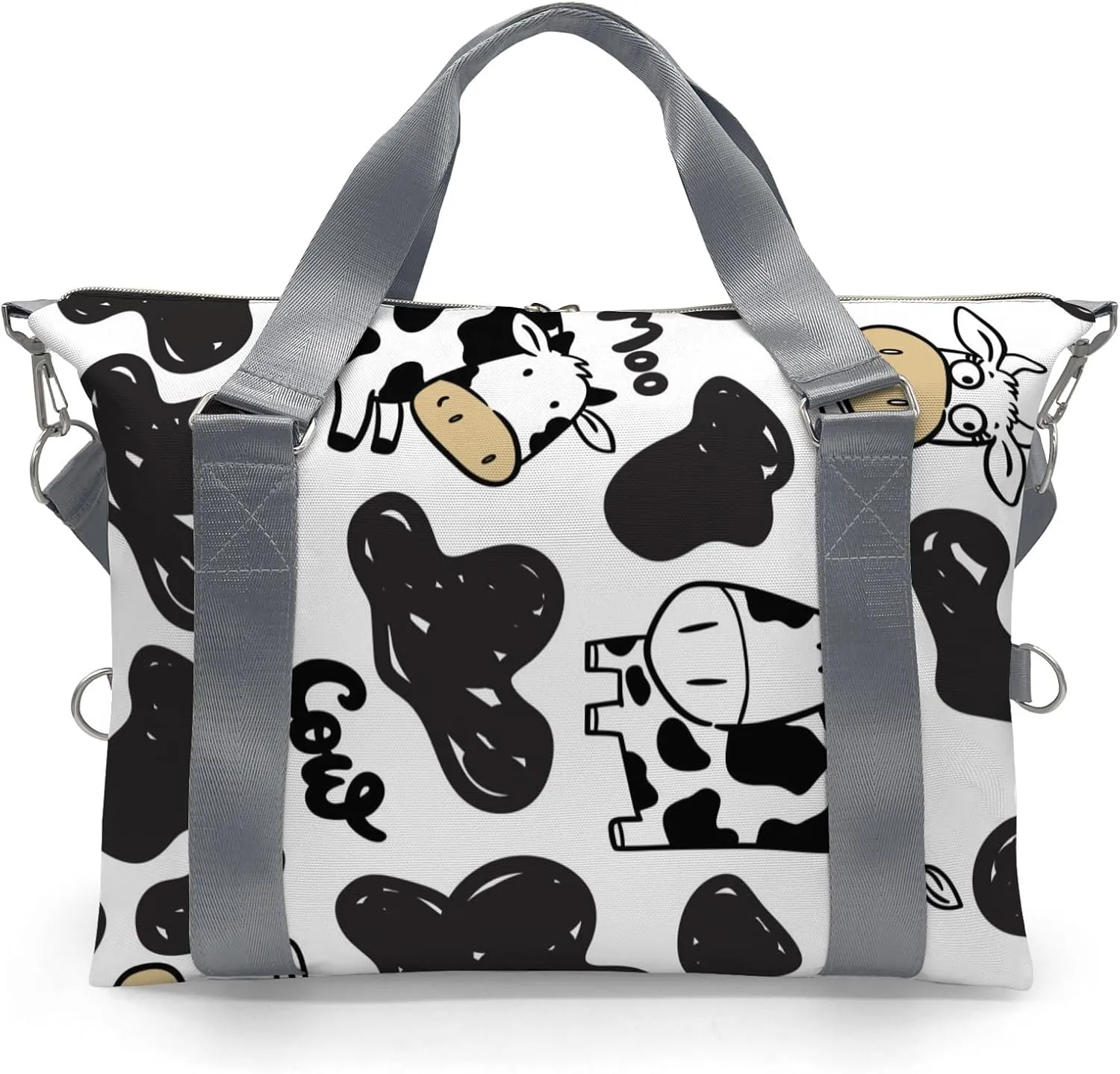 Custom Kids Duffel Overnight Dance Bag for Girls,Farm Animal Print Cow Personalized Dance Duffle Bag for Women Girls Customized Kids Gifts