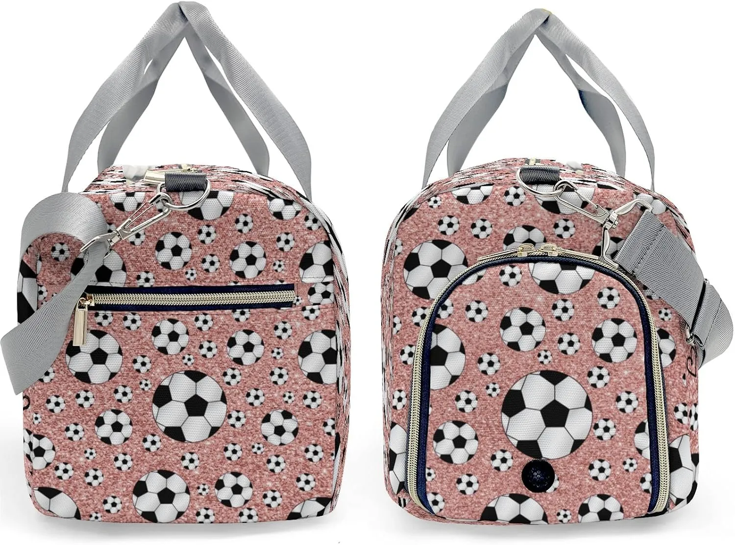 Custom Kids Duffel Overnight Dance Bag for Girls,Sport Soccer Balls Team Number Glitter Rose Personalized Dance Duffle Bag for Women Girls Customized Kids Gifts