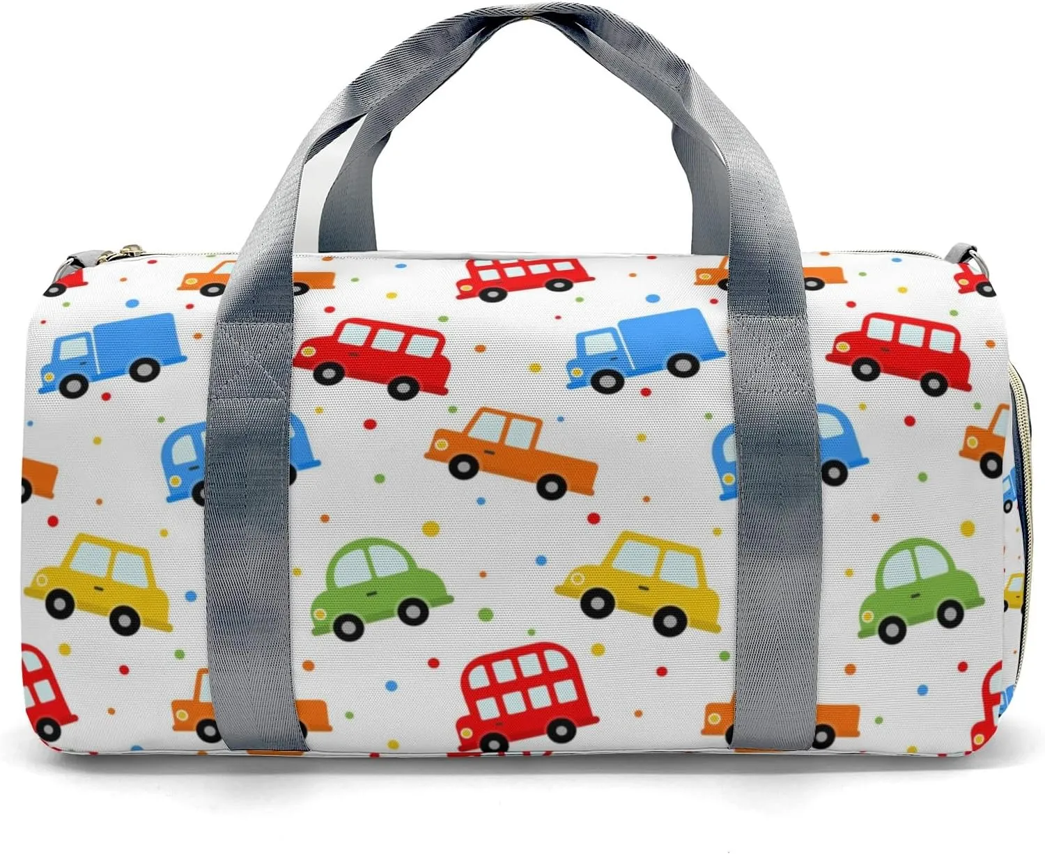 Custom Kids Duffel Overnight Dance Bag for Girls,Trucks Cars Buses Vehicles Personalized Dance Duffle Bag for Women Girls Customized Kids Gifts