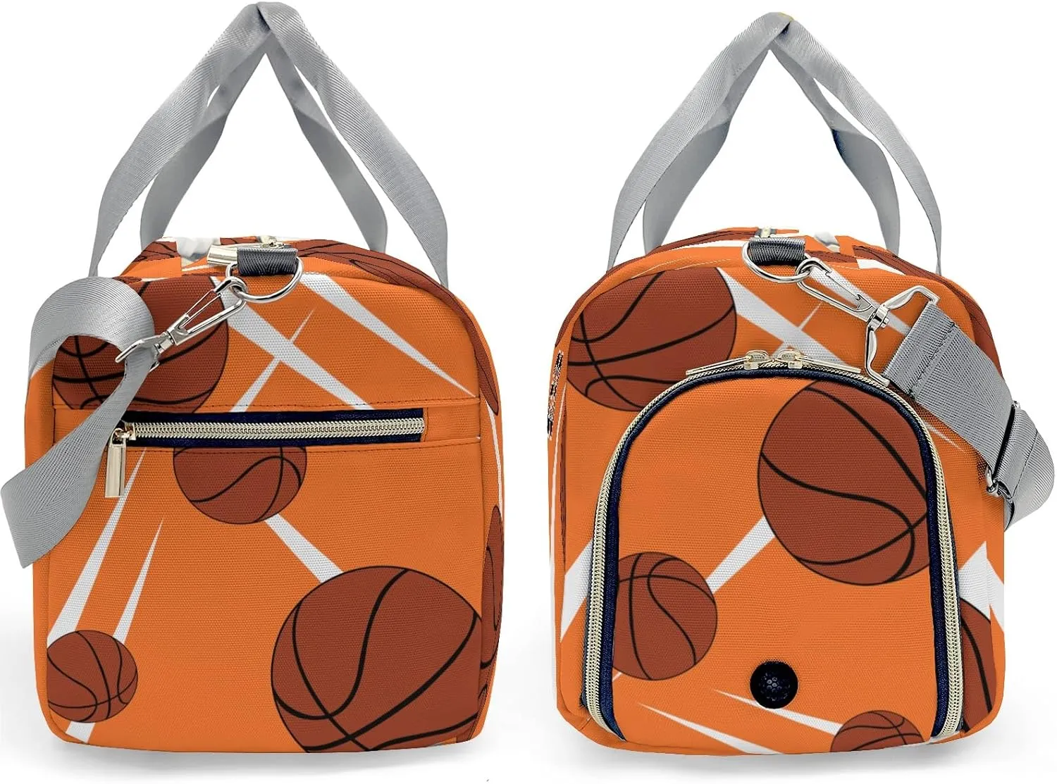 Custom Kids Number Sport Basketball Player Team Orange Duffel Overnight Dance Bag for Girls Personalized Dance Duffle Bag for Women Girls Customized Kids Gifts