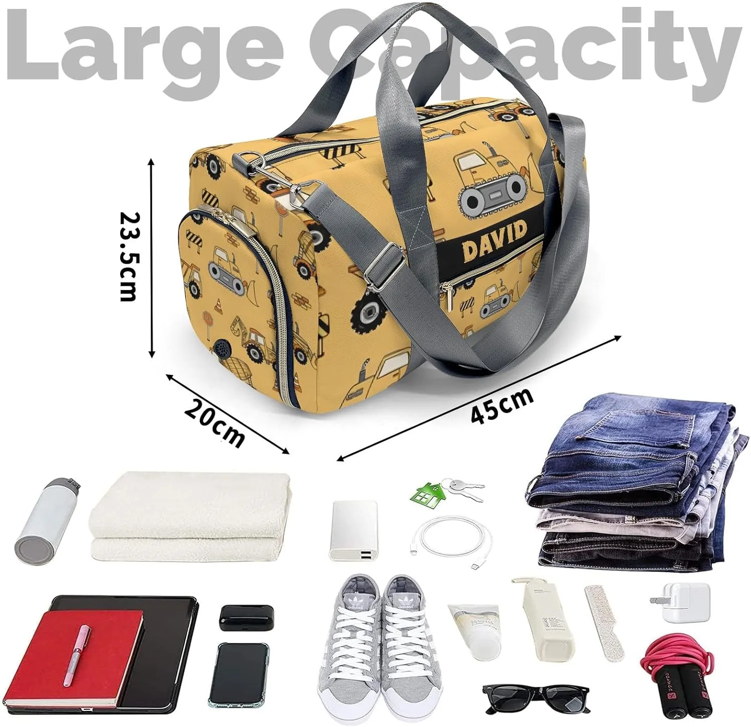 Custom Kids Truck Duffel Overnight Dance Bag for Girls Personalized Dance Duffle Bag for Women Girls Customized Kids Gifts