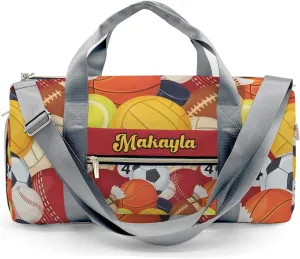 Custom MultiFunction Duffel Bag Sport Balls Sports Gym Bags Travel Weekender Overnight Bag for Girls Boys,Personalized Gymnastics Sleepover Bag Work Out Bags