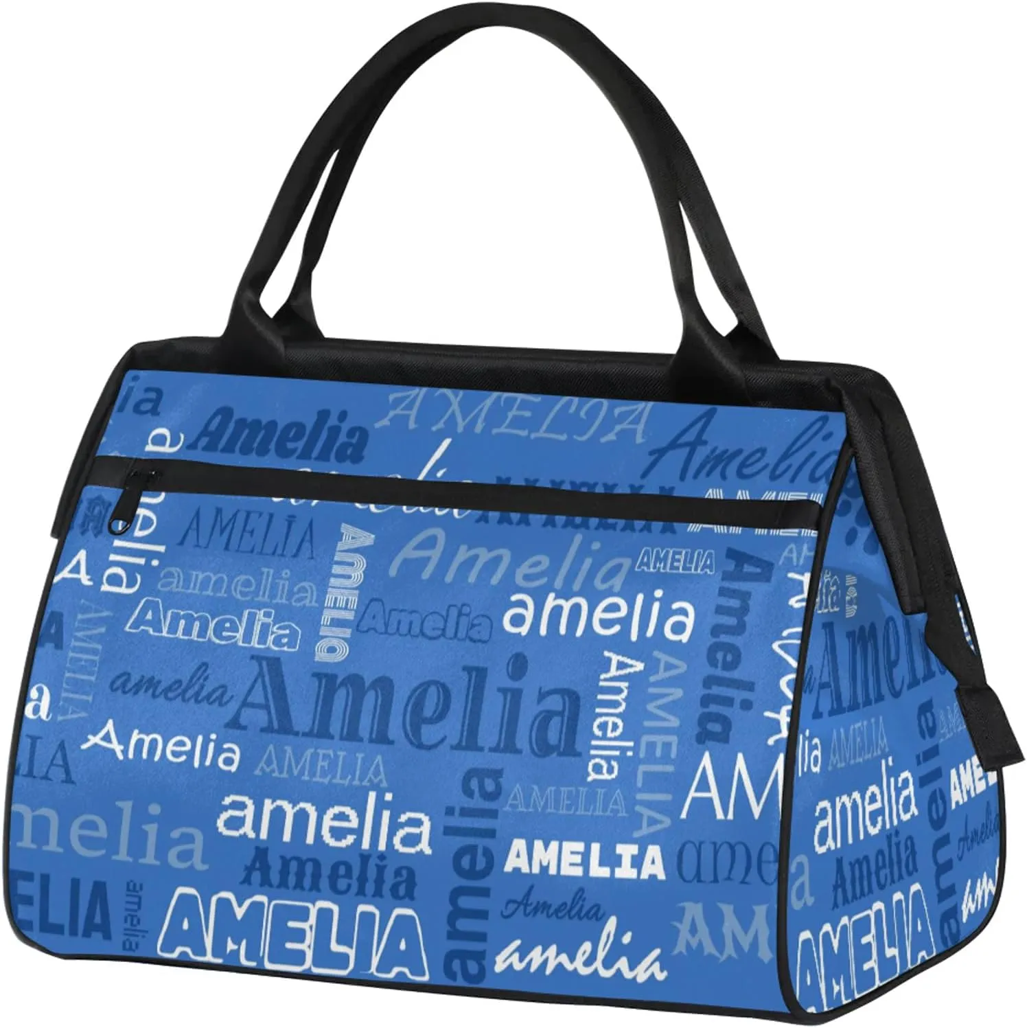 Custom Sports Duffel Bag with Name Personalized Gymnastics Bag for Women Men Dance Ballet Bag Travel Duffels Lightweight 15.2in, Blue