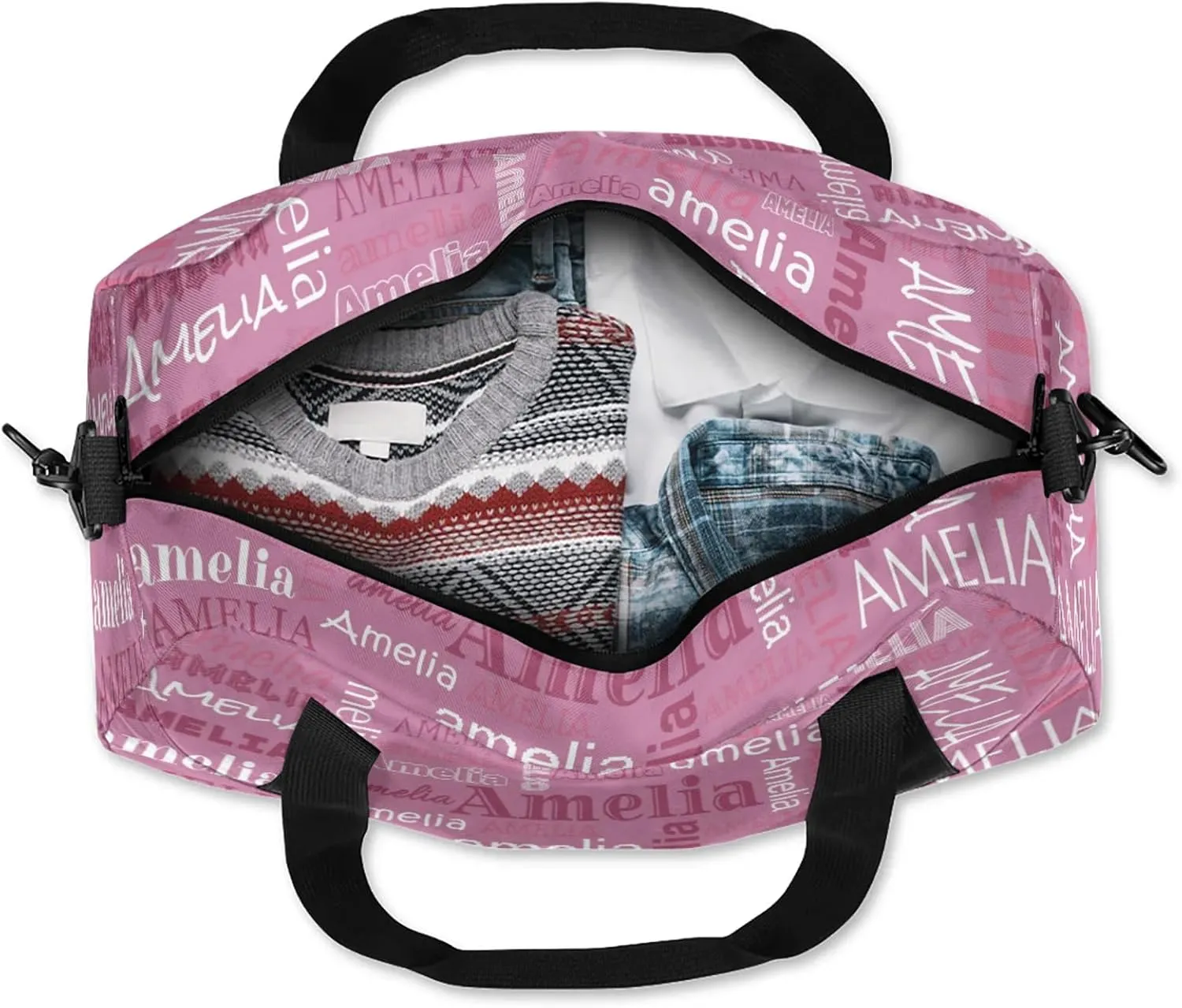 Custom Sports Duffel Bag with Name Personalized Gymnastics Bag for Women Men Dance Ballet Bag Travel Duffels Lightweight 18.5in, Berry