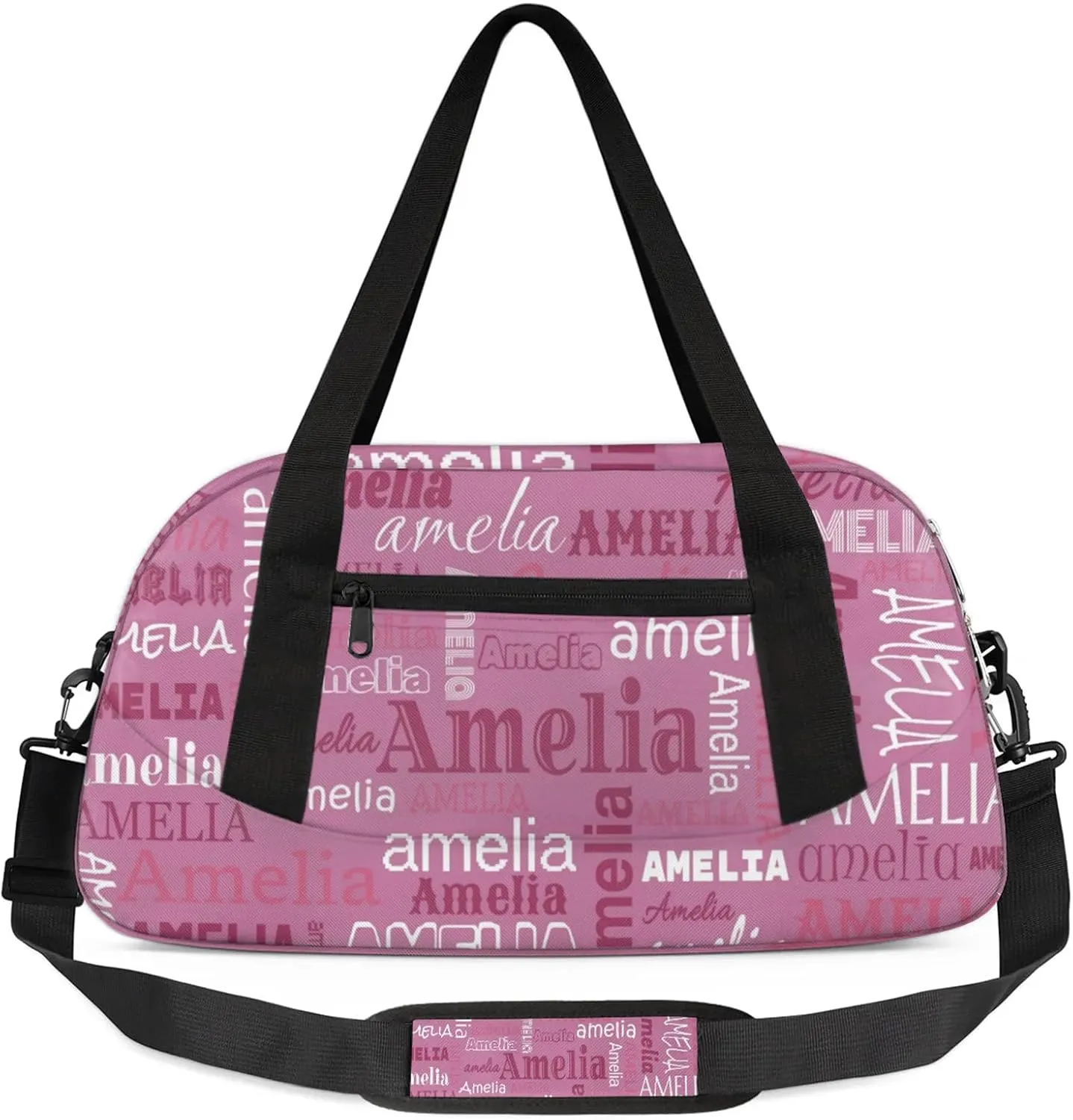 Custom Sports Duffel Bag with Name Personalized Gymnastics Bag for Women Men Dance Ballet Bag Travel Duffels Lightweight 18.5in, Berry