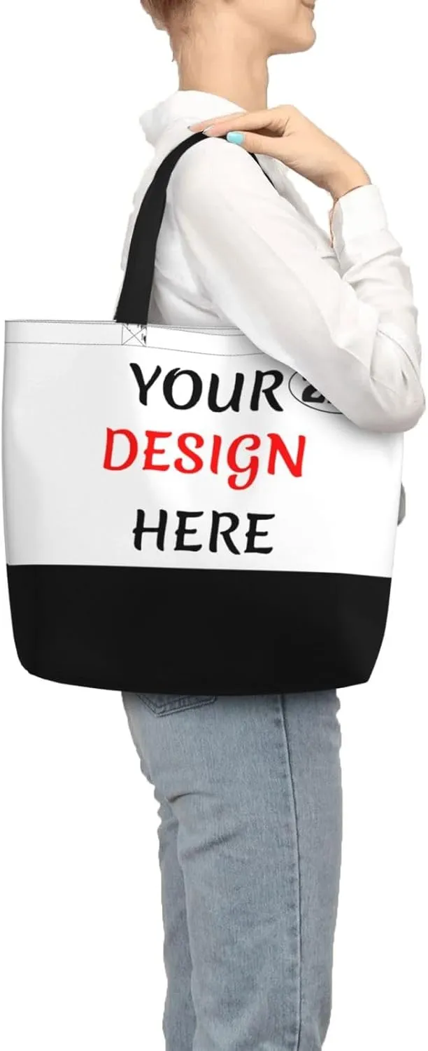 Custom Tote Bags Add Your Design For Business Travel Personalized Shoulder Beach Bag For Women Teachers