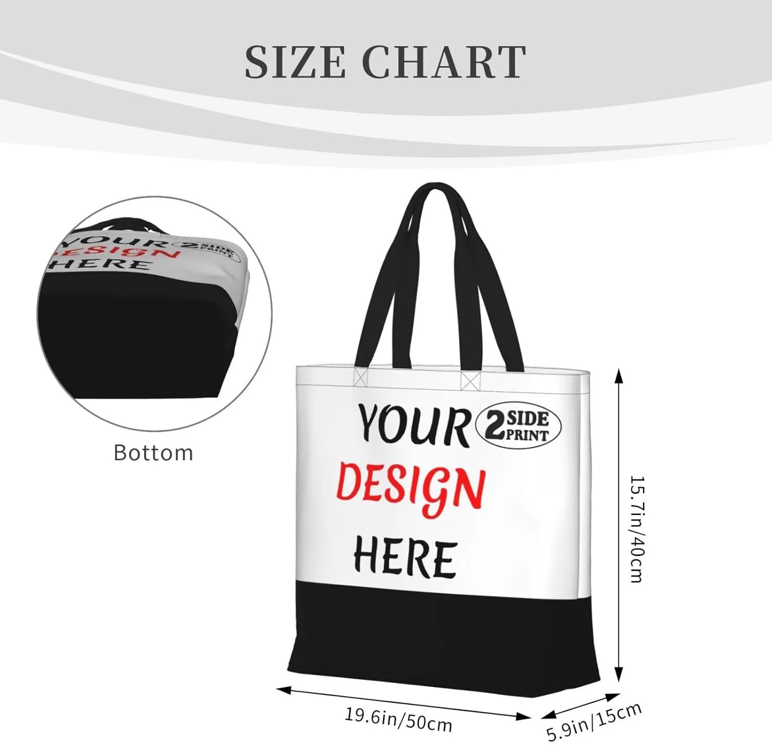 Custom Tote Bags Add Your Design For Business Travel Personalized Shoulder Beach Bag For Women Teachers
