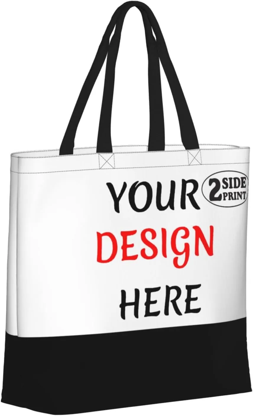 Custom Tote Bags Add Your Design For Business Travel Personalized Shoulder Beach Bag For Women Teachers