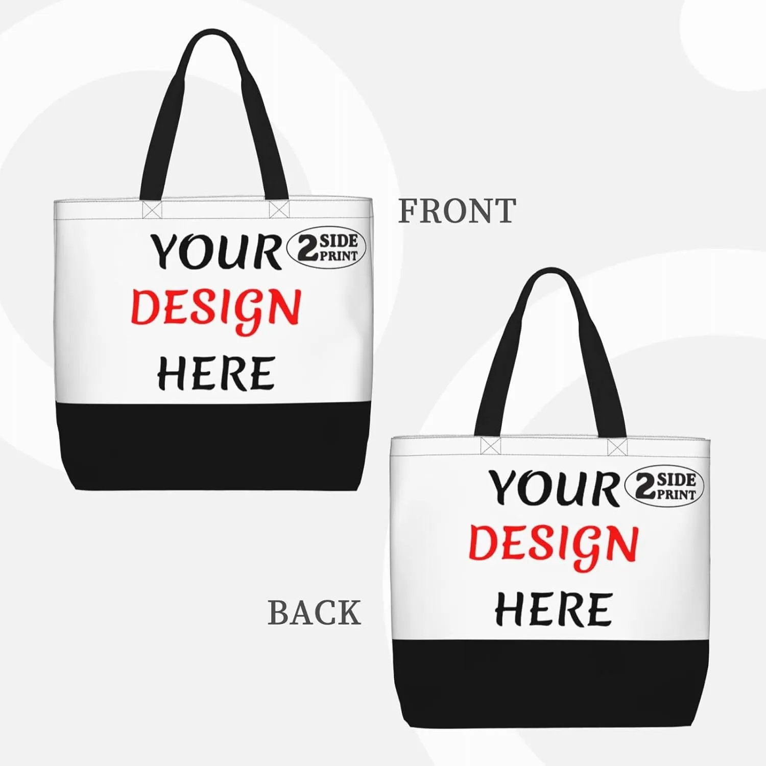 Custom Tote Bags Add Your Design For Business Travel Personalized Shoulder Beach Bag For Women Teachers