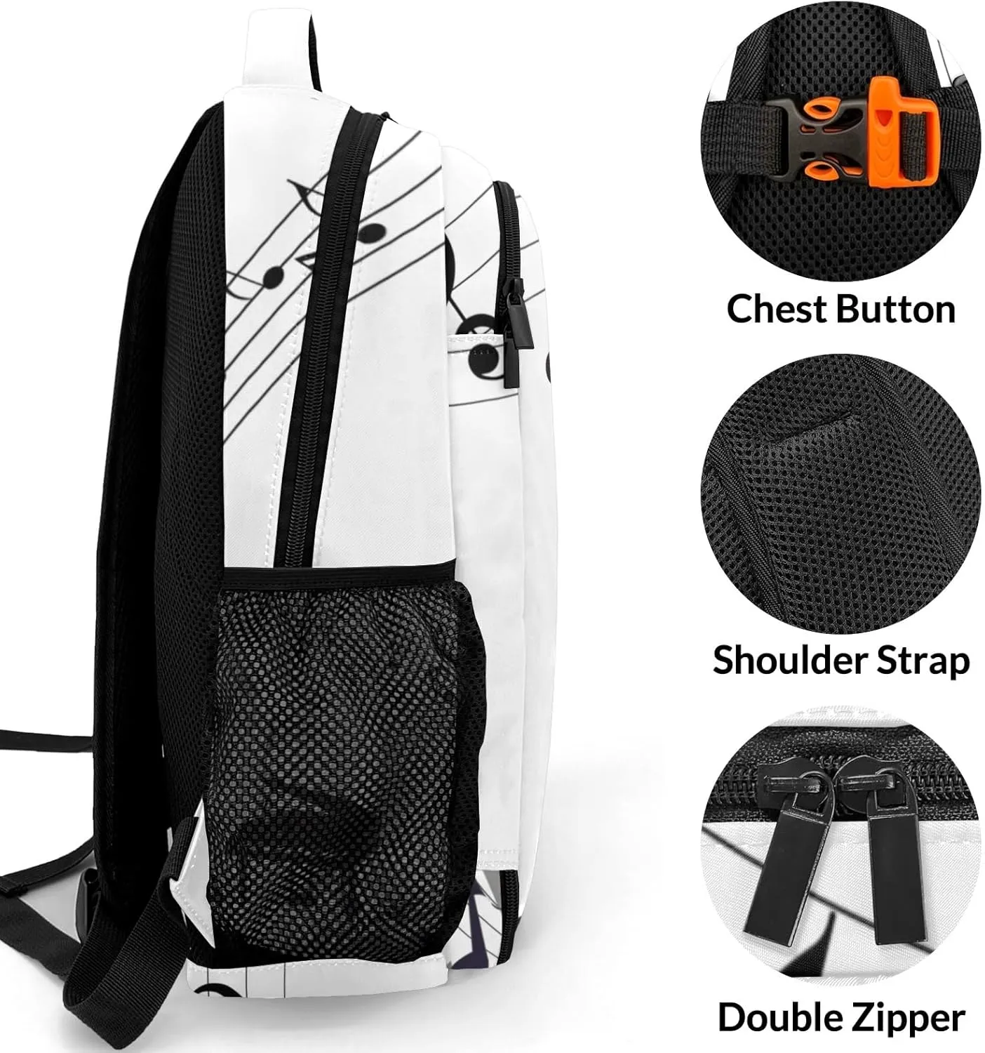 Custom Vintage Piano Music Backpack Custom Name Large Capacity Shoulder Bags for Sports Party