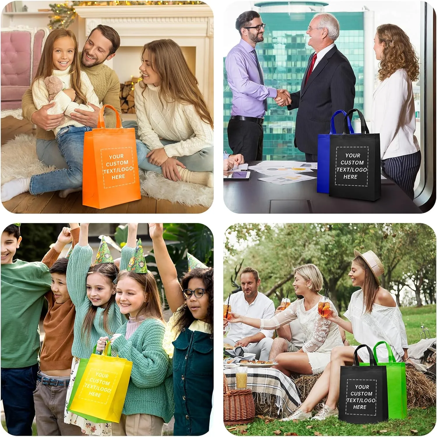 Customizable Tote Bags-100 Ideal for Sales,Business Activities,shopping,Parties,store,advertisement