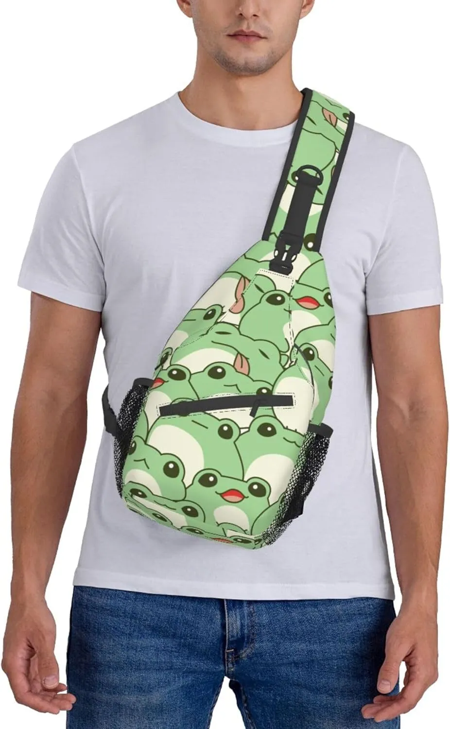 cute frog Chest Crossbody Multipurpose Crossbody Sling Backpack Premium Chest Crossbody Casual Crossbody Bags Daypack