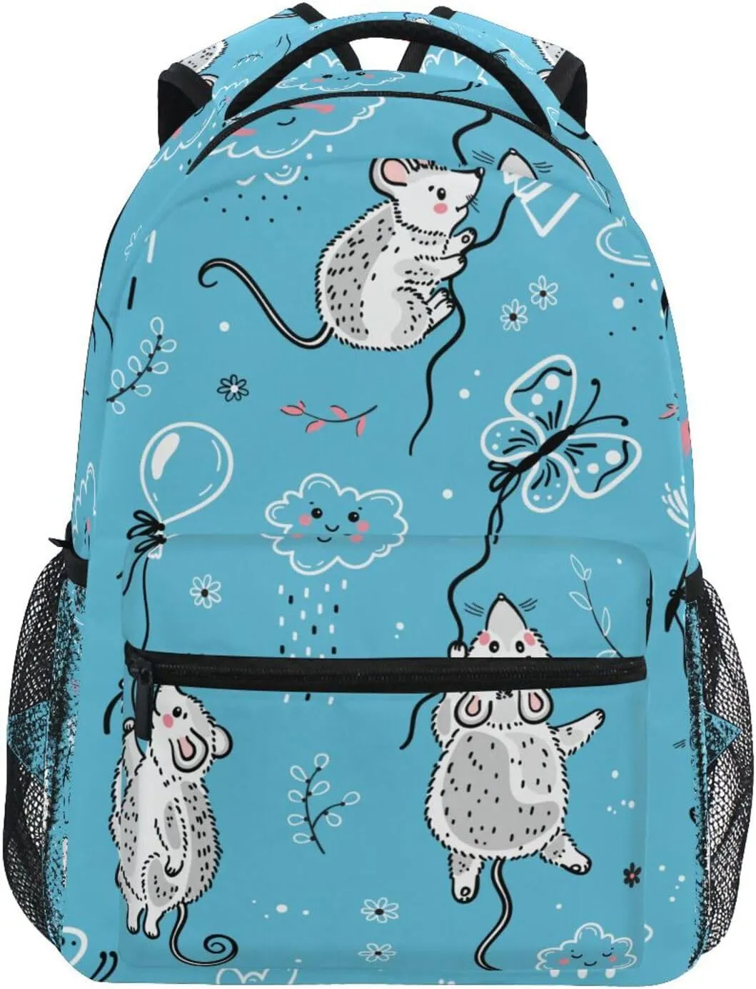 Cute Mouse Or Rats Balloon Boys Girls Kids School Backpacks Bookbag, School Bag Travel Backpack Daypack