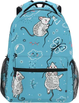 Cute Mouse Or Rats Balloon Boys Girls Kids School Backpacks Bookbag, School Bag Travel Backpack Daypack