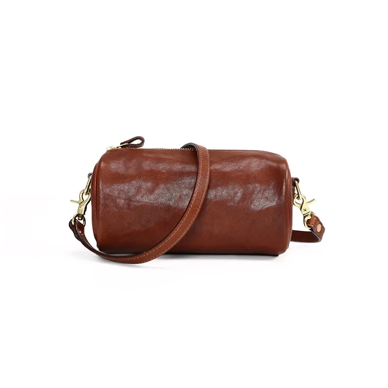 Cylindrical Leather Bag