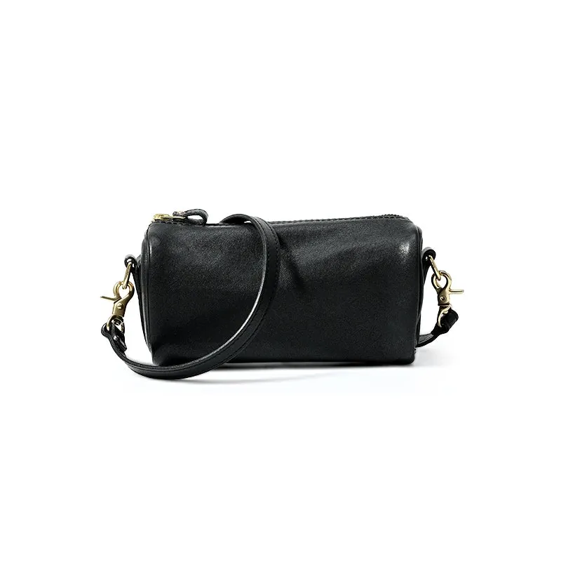 Cylindrical Leather Bag