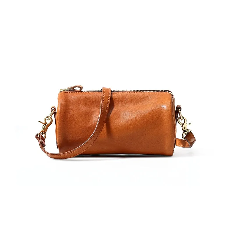 Cylindrical Leather Bag