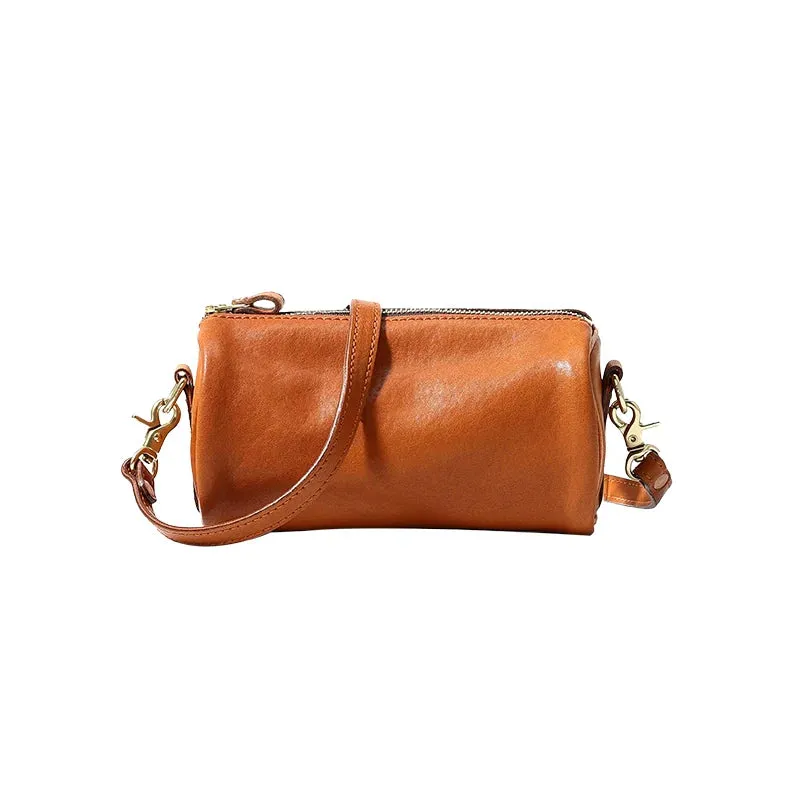 Cylindrical Leather Bag