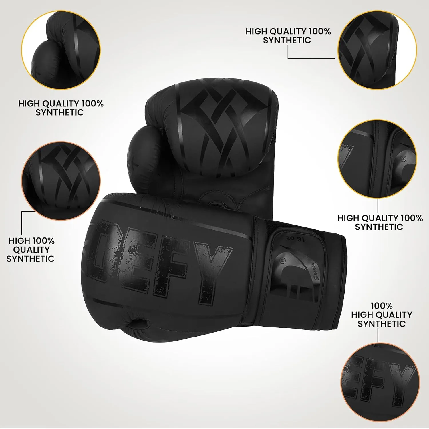 DEFY Boxing Gloves for Men & Women - Premium Quality Synthetic Leather Boxing Gloves for Training - Perfect for Punching Heavy Bags, Sparring, & Fighting Gloves