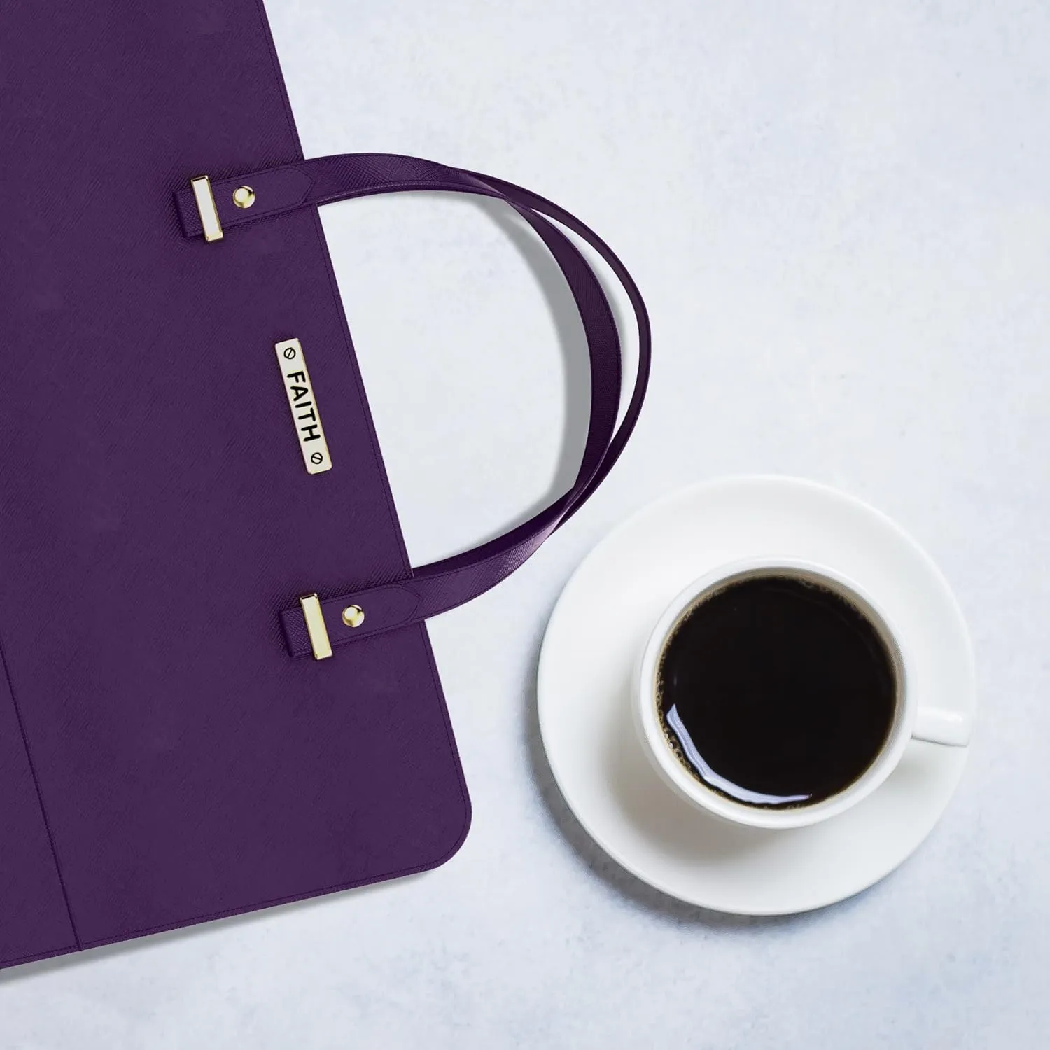 DEHITE Bible Bags for Women - Leather Bible Carrying Case - Pen Slots - Zippered Pocket - Premium PU Leather