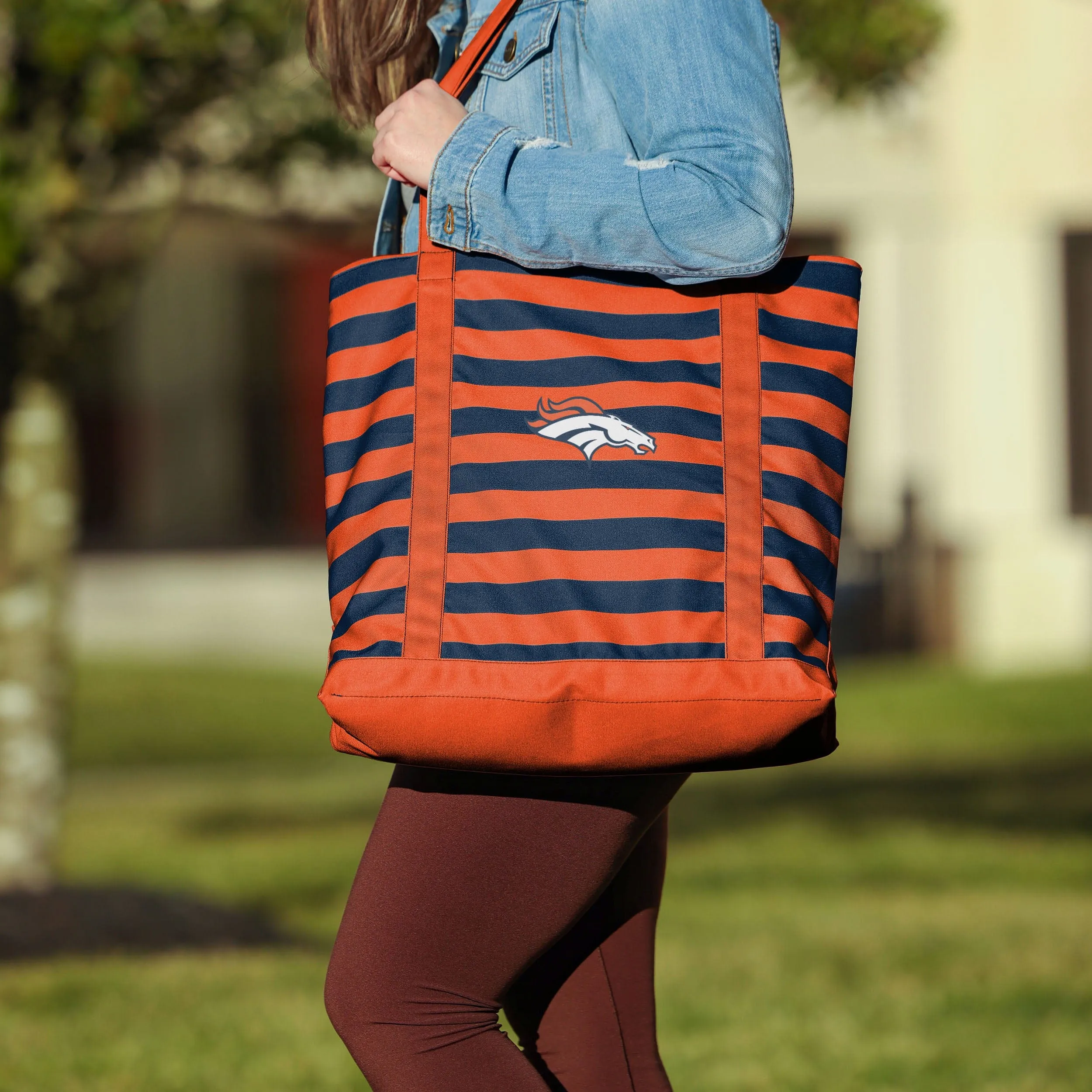 Denver Broncos Team Stripe Canvas Tote Bag