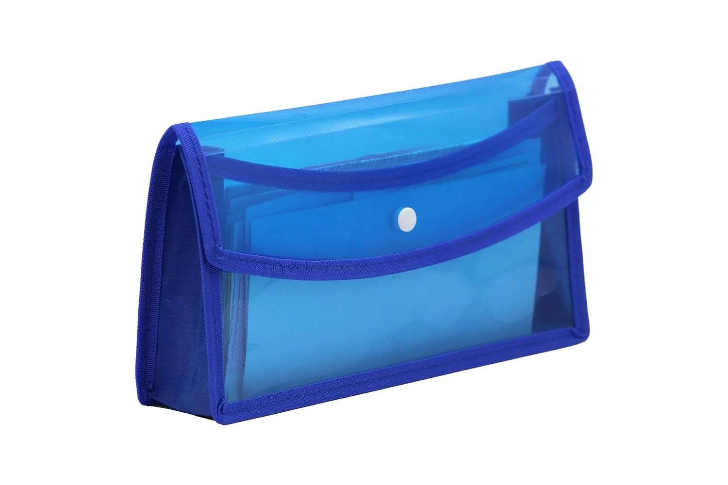 Digismart* Cheque Book Folder | Document Bag | Best for A5 Size Paper | Crossline Texture | Blue - Pack of 1 (Yellow, Red, Green, Blue)
