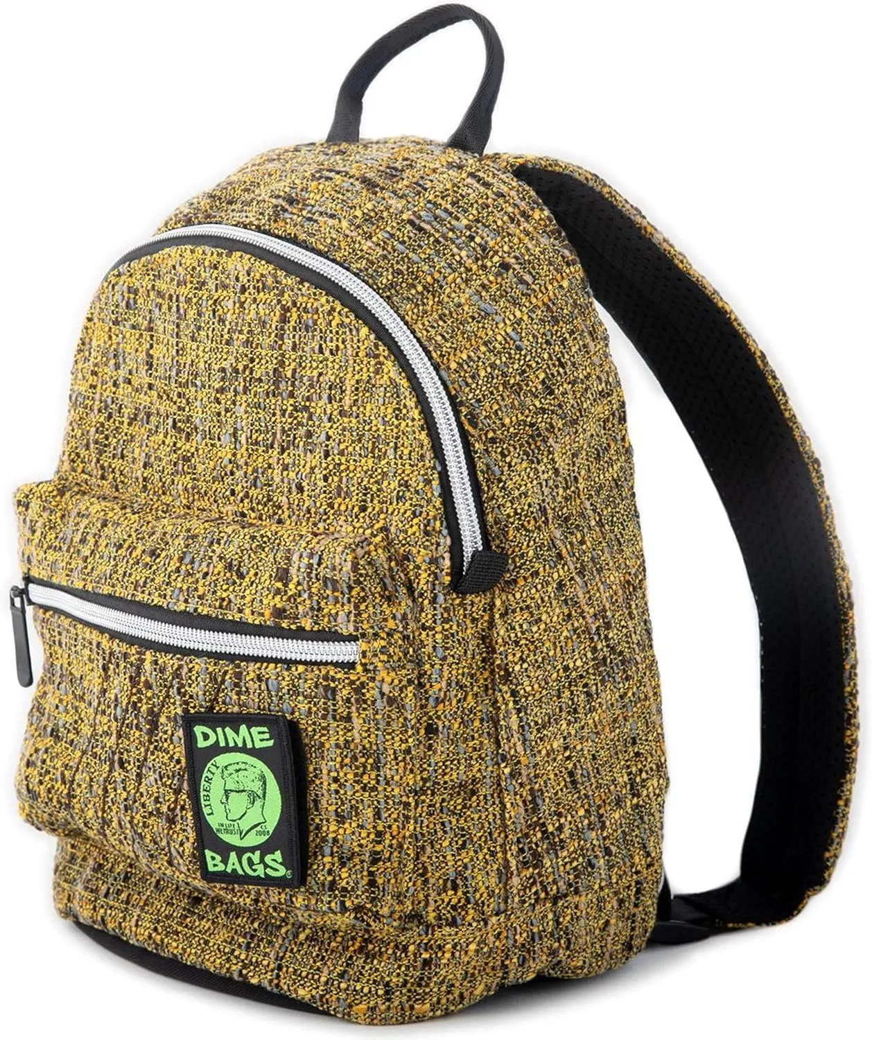 DIME BAGS - Festy Bound, Stylish Mini Backpack with (Hemp Material, Static Amber)