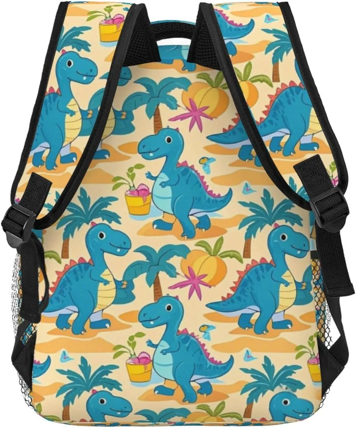 Dinosaur Beach Fun Adult Backpacks 15 Inch Laptop Backpack Double Shoulder Bag for Work Travel Gifts