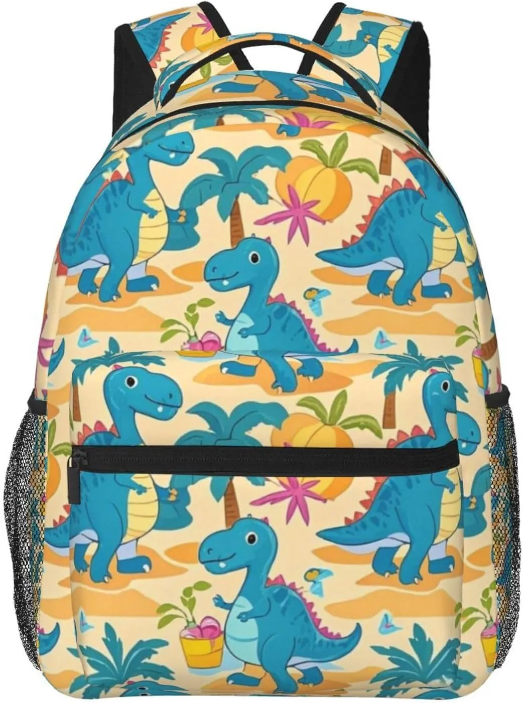 Dinosaur Beach Fun Adult Backpacks 15 Inch Laptop Backpack Double Shoulder Bag for Work Travel Gifts
