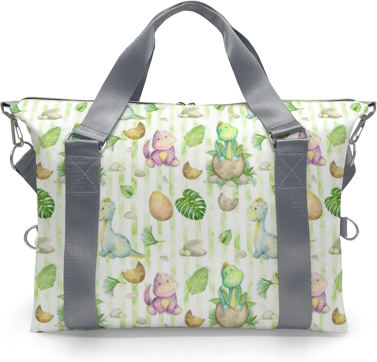 Dinosaur Print Jungle Eggs Tree Personalized Kids Duffel Swim Bag for Boys,Customized Swim Duffle Bag for Boys Man Kids Gifts