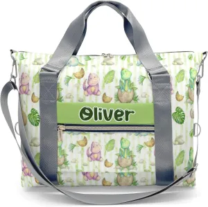 Dinosaur Print Jungle Eggs Tree Personalized Kids Duffel Swim Bag for Boys,Customized Swim Duffle Bag for Boys Man Kids Gifts