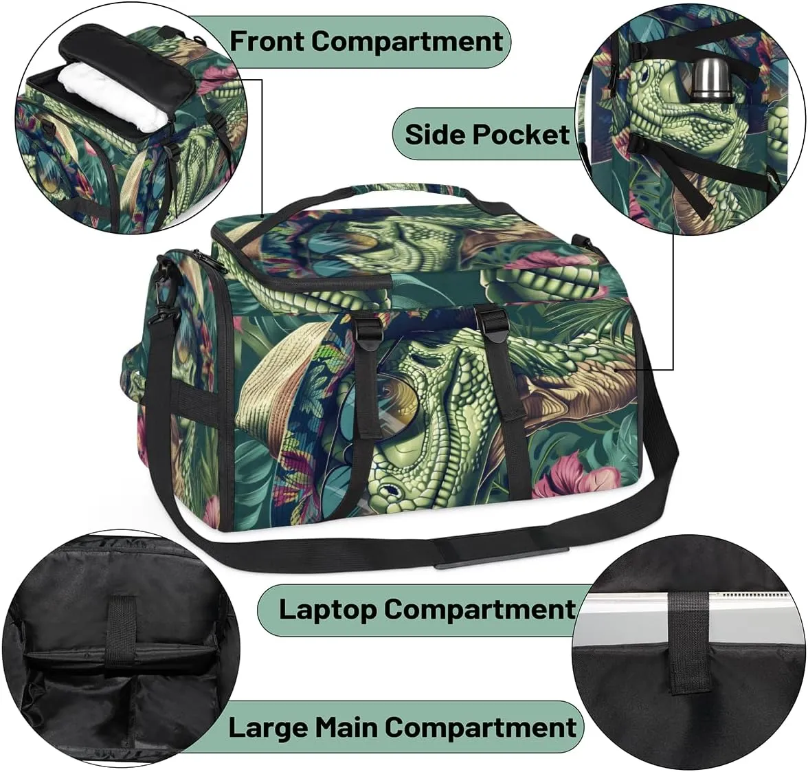 Dinosaur Travel Backpack Carry On Flight Approved for Women Men, 18.9 Inch Large Dinosaur Jungle Funny Airline Approved Luggage Weekender Backpacks