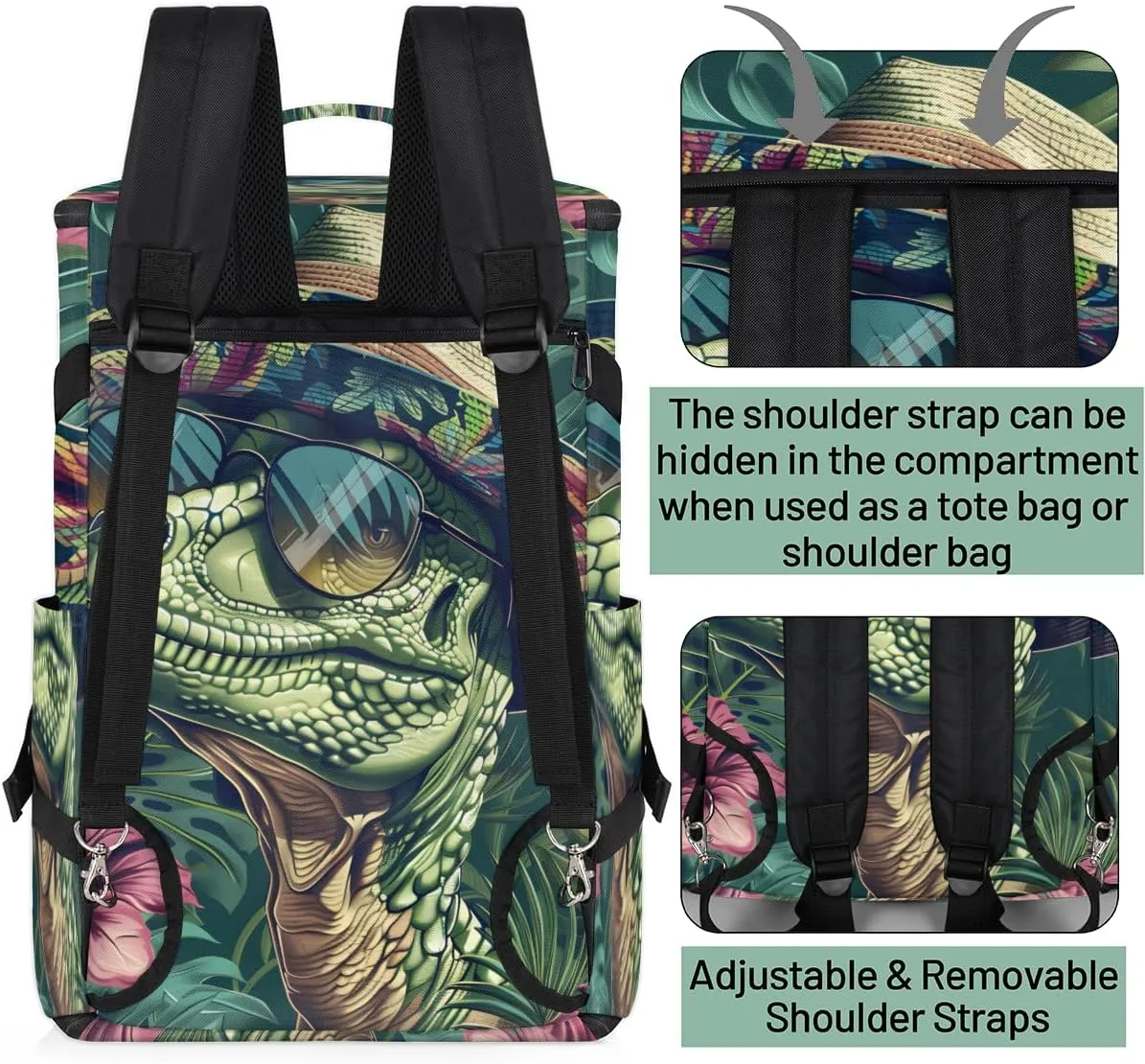 Dinosaur Travel Backpack Carry On Flight Approved for Women Men, 18.9 Inch Large Dinosaur Jungle Funny Airline Approved Luggage Weekender Backpacks