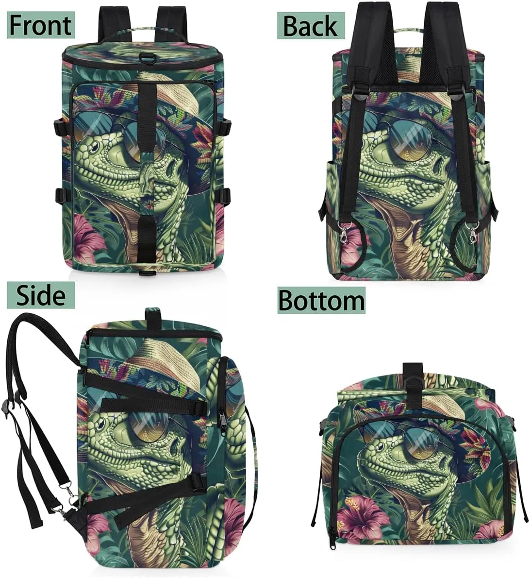 Dinosaur Travel Backpack Carry On Flight Approved for Women Men, 18.9 Inch Large Dinosaur Jungle Funny Airline Approved Luggage Weekender Backpacks