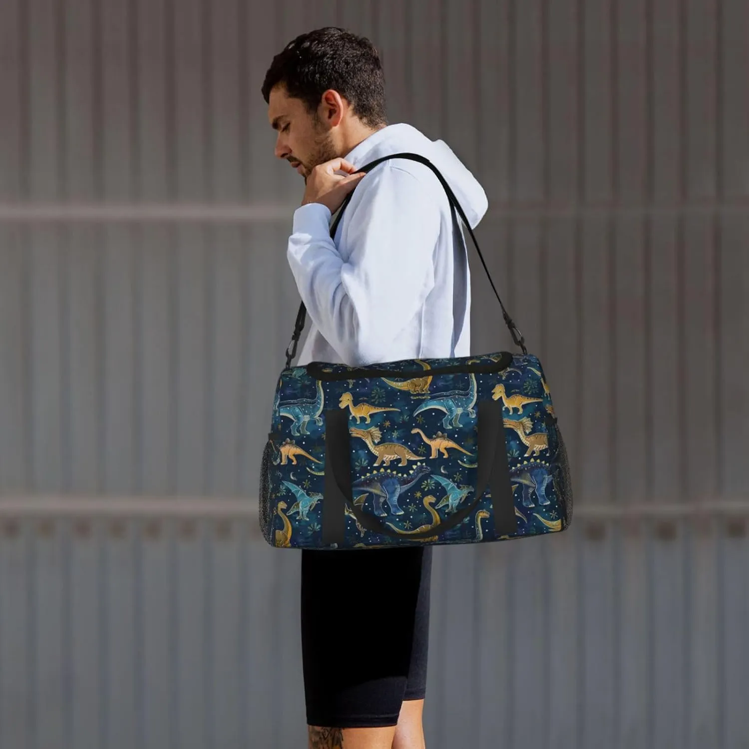 Dinosaurs Cute Travel Weekender Overnight Bags Foldable Hand Travel Bag Sport Gym Duffel Bag For Men Women