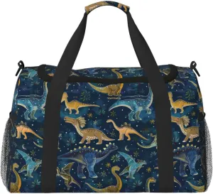 Dinosaurs Cute Travel Weekender Overnight Bags Foldable Hand Travel Bag Sport Gym Duffel Bag For Men Women