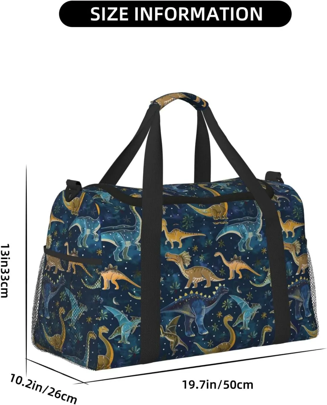 Dinosaurs Cute Travel Weekender Overnight Bags Foldable Hand Travel Bag Sport Gym Duffel Bag For Men Women