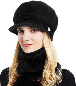 DOCILA Fashion Women Flower Cloche Caps Warm Knit Bucket Bowler Hats Vintage Wrinkled Beanie Caps