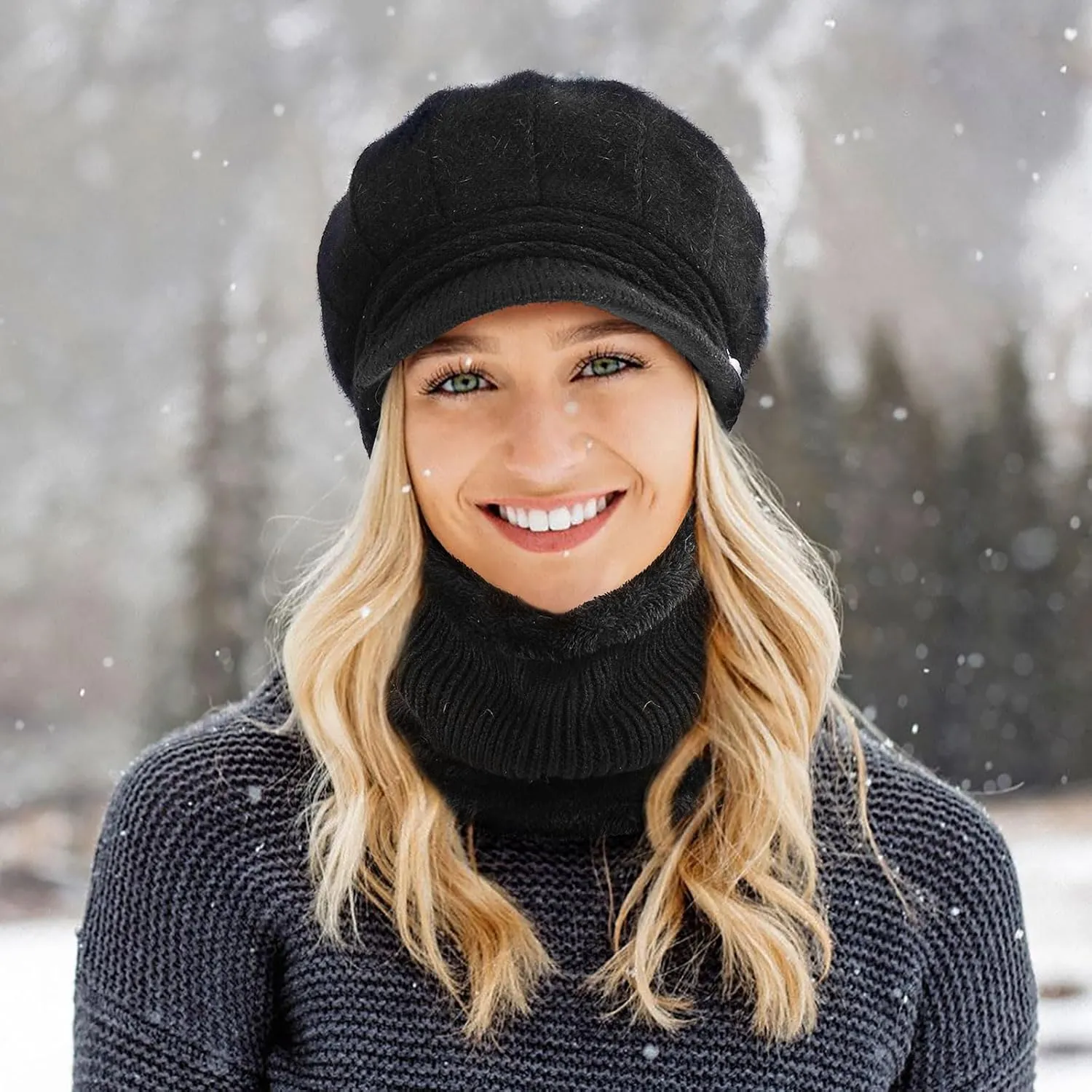 DOCILA Fashion Women Flower Cloche Caps Warm Knit Bucket Bowler Hats Vintage Wrinkled Beanie Caps