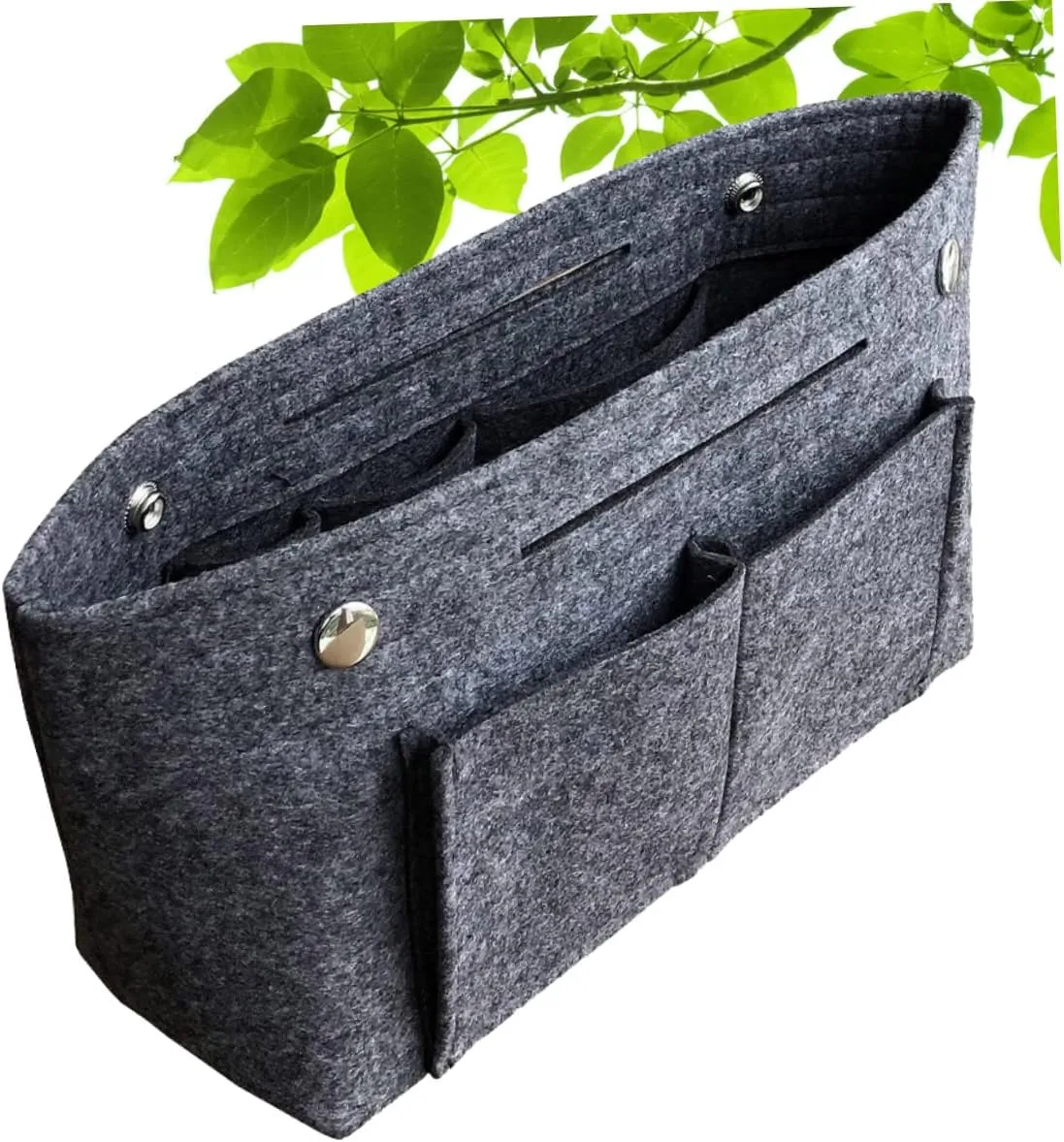 DOITOOL 2 pcs Tote Grey Holdder Toiletry Travel Divider Miss Handbag in for Portable Cosmetic Bag Storage, Dark Greyx2pcs, Size 1x2pcs