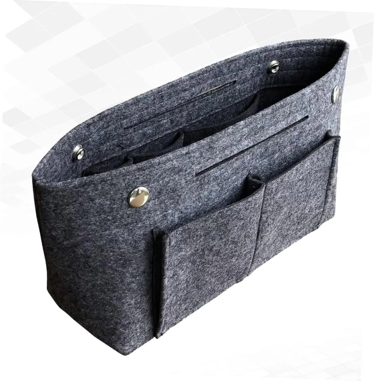 DOITOOL 2 pcs Tote Grey Holdder Toiletry Travel Divider Miss Handbag in for Portable Cosmetic Bag Storage, Dark Greyx2pcs, Size 1x2pcs
