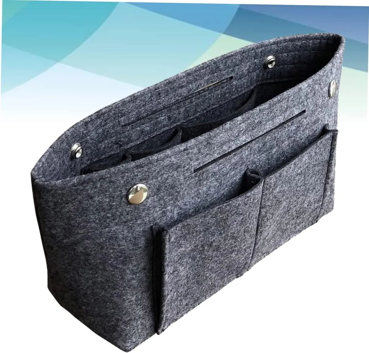 DOITOOL 2 pcs Tote Grey Holdder Toiletry Travel Divider Miss Handbag in for Portable Cosmetic Bag Storage, Dark Greyx2pcs, Size 1x2pcs