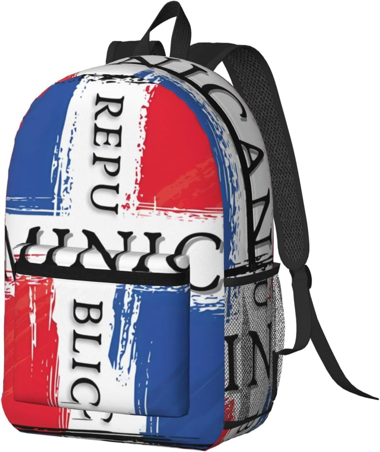 Dominican Republic Flag 17 Inch Backpacks Multipurpose Laptop Backpack Double Shoulder Bag for Men Women Gifts