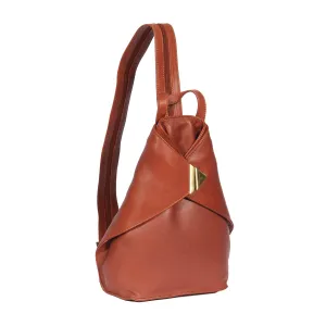 DR381 Small Travel Leather Backpack Brown