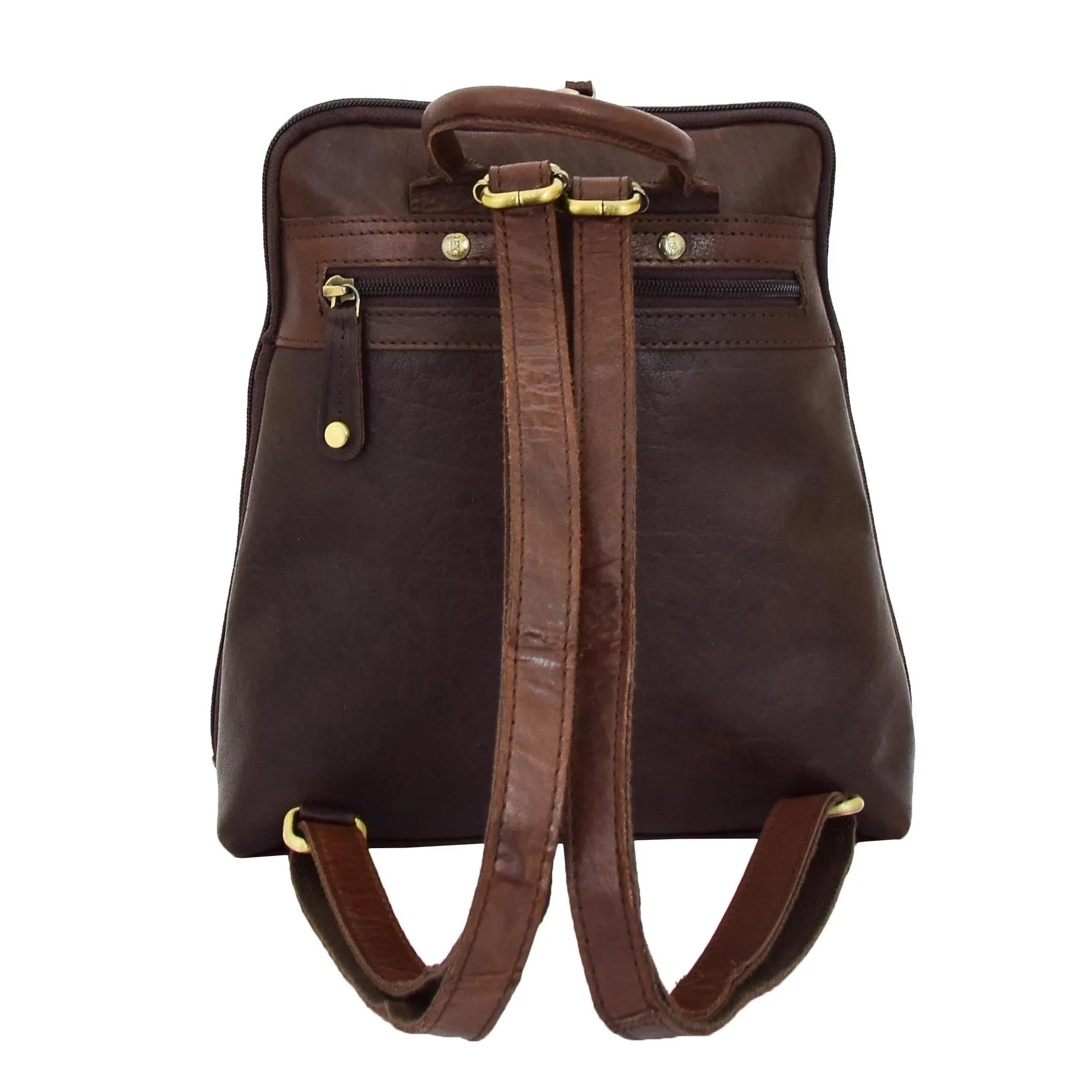 DR672 Women's Genuine Leather Small Size Backpack Brown