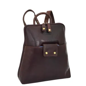 DR672 Women's Genuine Leather Small Size Backpack Brown
